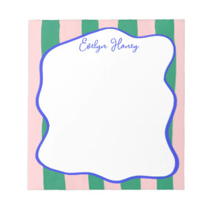 Vibrant Colorful Bold Colors Wavy Border Notepad