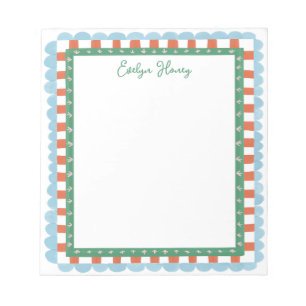 Vibrant Colorful Bold Colors Wavy Border Notepad