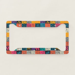 Vibrant Colorful Box Pattern (1) License Plate Frame