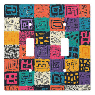 Vibrant Colorful Box Pattern (1) Light Switch Cover