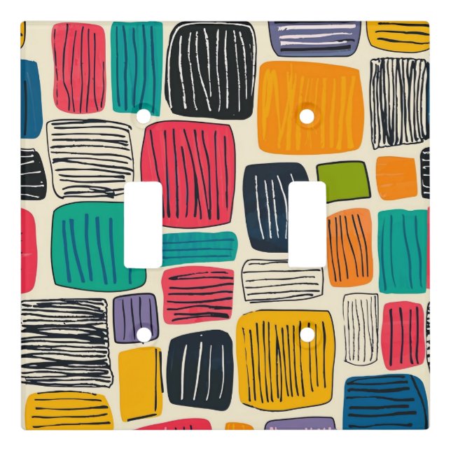 Vibrant Colorful Box Pattern (2) Light Switch Cover (Front)