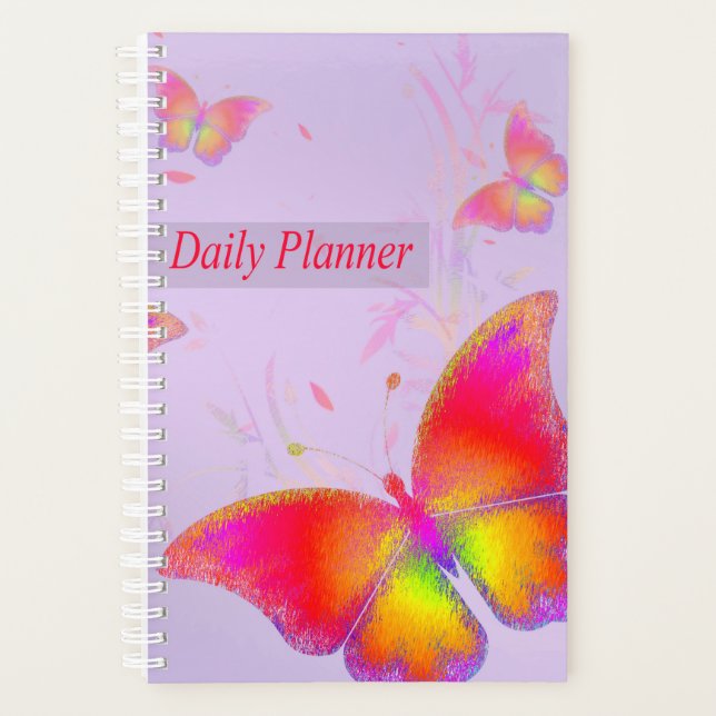 Vibrant Colorful Butterflies Planner (Front)