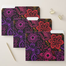 Vibrant Colorful Butterfly Floral Tropical Pattern