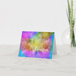 Vibrant Colorful Color Block Watercolor Thank You Card