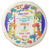 Vibrant Colorful Dinosaur Party  Sugar Cookie (Front)
