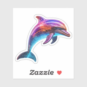 Vibrant Colorful Dolphin Sticker