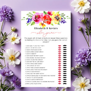 Vibrant Colorful Floral Bridal Shower Shoe Game
