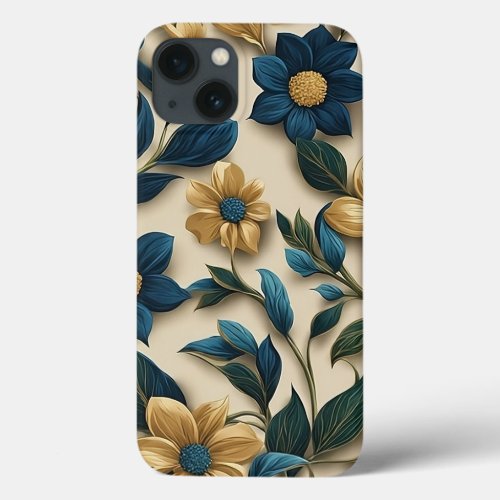 Vibrant Colorful Floral Pattern Beautiful Flowers  iPhone 13 Case
