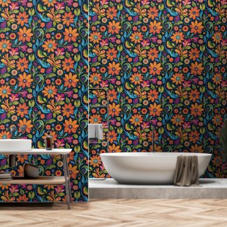 Vibrant Colorful Floral Seamless Pattern