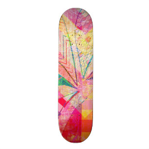 Vibrant Colorful Funky Abstract Girly Butterfly Ch Skateboard