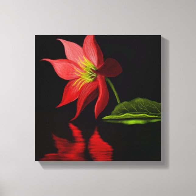 Vibrant Colorful Lily Pond Wrapped Canvas (Front)