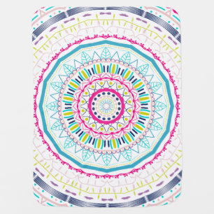 Vibrant Colorful Mandala Art Baby Blanket