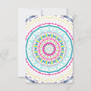 Vibrant Colorful Mandala Art Card