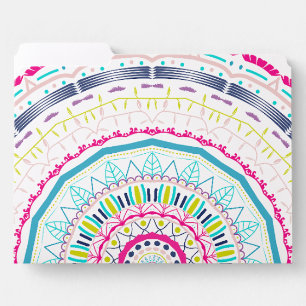 Vibrant Colorful Mandala Art File Folder