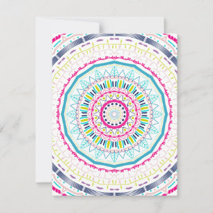 Vibrant Colorful Mandala Art Holiday Card