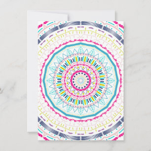 Vibrant Colorful Mandala Art Holiday Card