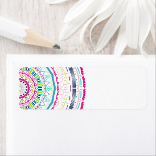 Vibrant Colorful Mandala Art Label