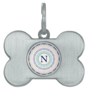 Vibrant Colorful Mandala Art Pet ID Tag