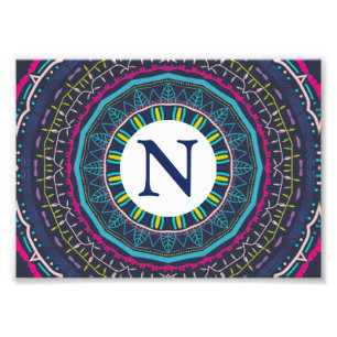 Vibrant Colorful Mandala Art Photo Print