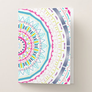 Vibrant Colorful Mandala Art Pocket Folder