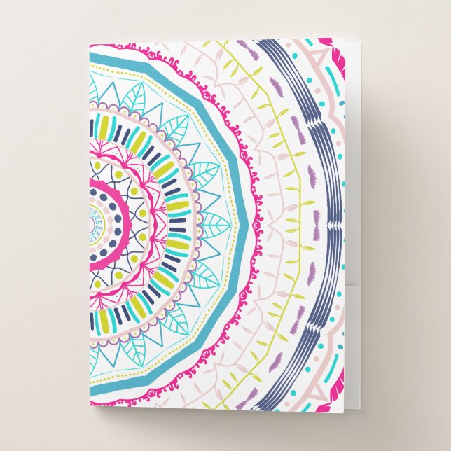Vibrant Colorful Mandala Art Pocket Folder (Front)