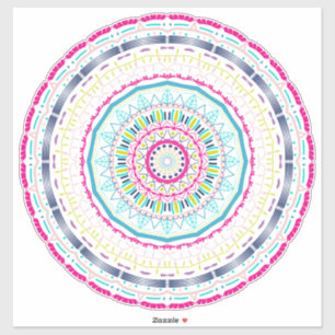 Vibrant Colorful Mandala Art Sticker