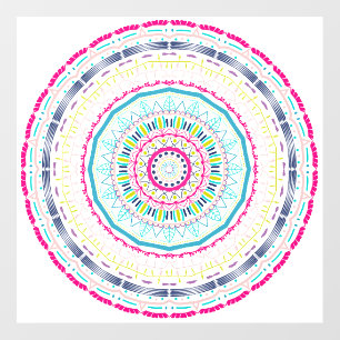 Vibrant Colorful Mandala Art Wall Decal