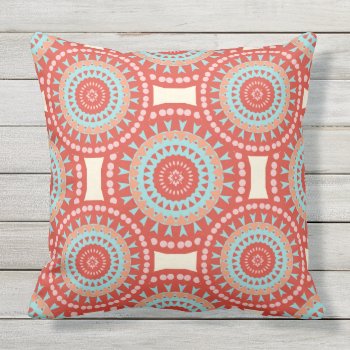 Vibrant Colorful Mandala Double Sided Throw Pillow by mariannegilliand at Zazzle
