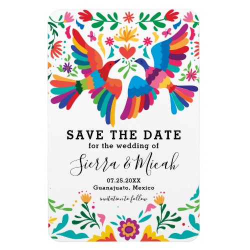 Vibrant Colorful Mexican Inspired Save The Date Magnet