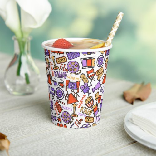 Vibrant Colorful Movie Nights Parties  Paper Cups