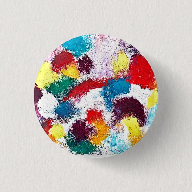 Vibrant Colorful Multicolor Ties Button (Front)