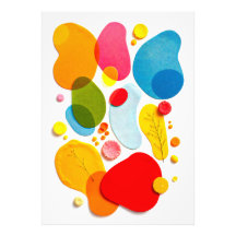 Vibrant Colorful Organic Abstract Shapes Mixed Med