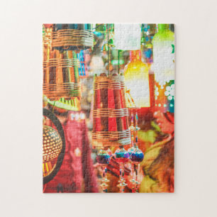 Vibrant Colorful Oriental Lantern Jigsaw Puzzle