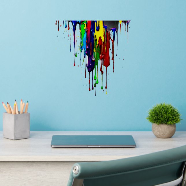 Vibrant colorful Paint Drip Decal (Home Office 2)