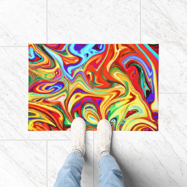 Vibrant Colorful Pattern Artwork Doormat (Indoor)