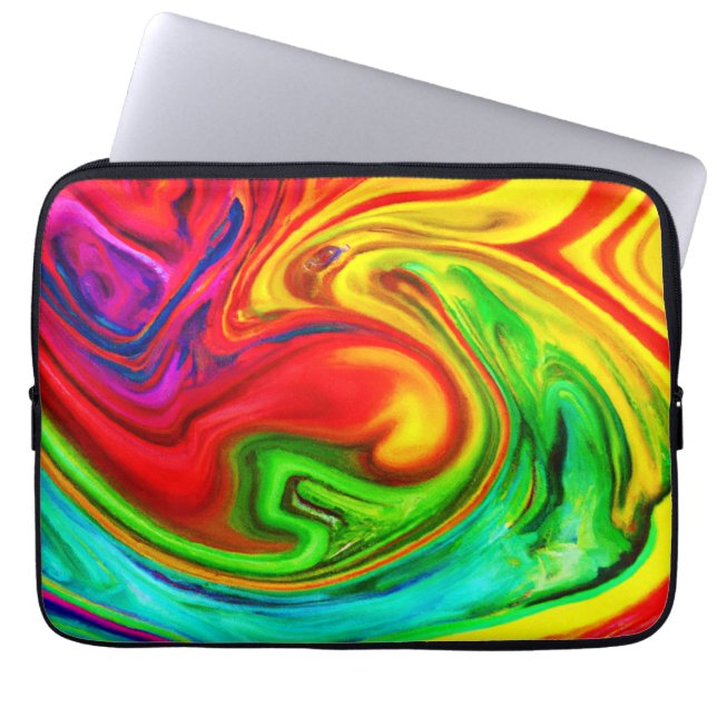 Vibrant Colorful Pattern Laptop Sleeve (Front)