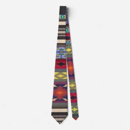 Vibrant Colorful Pattern Southwestern Necktie