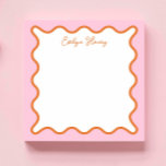 Vibrant Colorful Pink Orange Wavy Zigzag Border Notepad<br><div class="desc">Perfect gift for anyone who loves colourful and bright notepads,  featuring pink and orange wavy border.
For more advanced customisation of this design,  e.g. changing layout,  font or text size please click the "CUSTOMIZE" button above. Please contact me for any questions!</div>