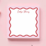 Vibrant Colorful Pink Red Wavy Zigzag Border Notepad<br><div class="desc">Perfect gift for anyone who loves colourful and bright notepads,  featuring red and pink wavy border.
For more advanced customisation of this design,  e.g. changing layout,  font or text size please click the "CUSTOMIZE" button above. Please contact me for any questions!</div>