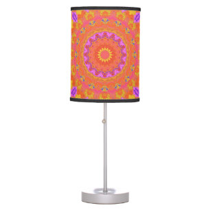Vibrant Colorful Psychedelic Abstract Kaleidoscope Table Lamp