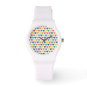 Vibrant Colorful Rainbow Hearts Watch