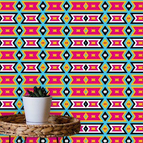 Vibrant Colorful Retro Memphis Geometric  Wallpaper