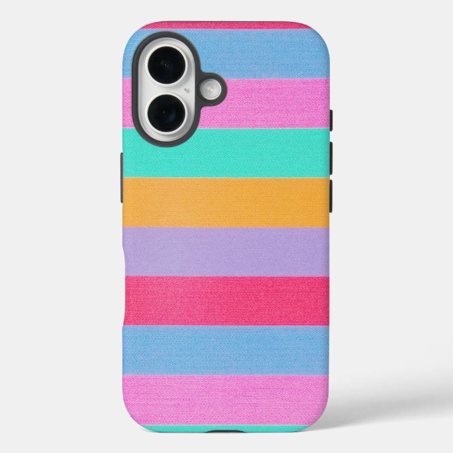Vibrant Colorful Retro Stripes Case-Mate iPhone Case (Back)