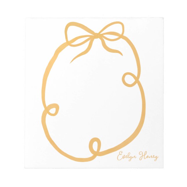 Vibrant Colorful Ribbow Bow Wavy Border Notepad (Front)
