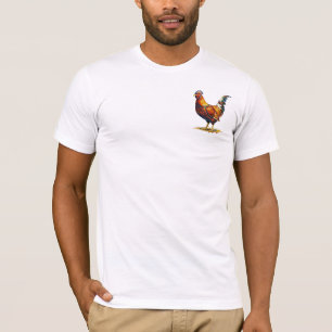 Vibrant Colorful Rooster Illustration Artwork T-Shirt