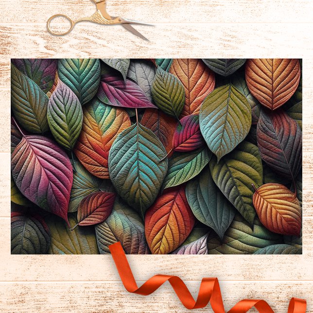 Vibrant Colorful Seasonal Autumn Leaves Tissue Paper (Creator Uploaded)
