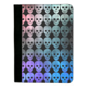 Vibrant colorful skull pattern padfolio (Front)