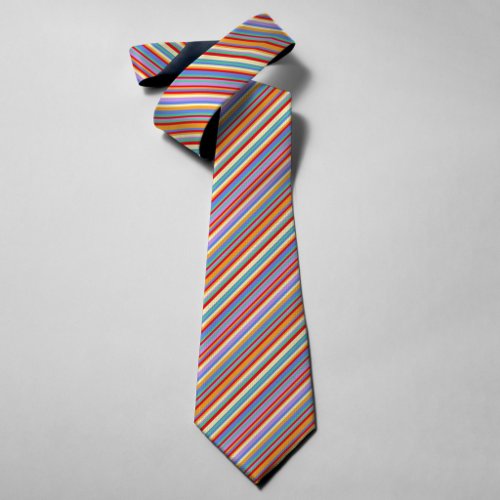 Vibrant Colorful Stripes Classic Retro Vintage Neck Tie