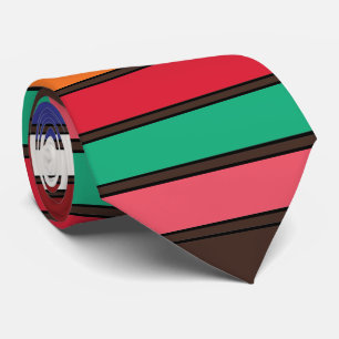 Vibrant Colorful Stripes Party Neck Tie
