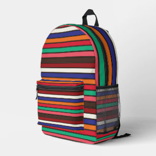 Vibrant Colorful Stripes Travel Printed Backpack